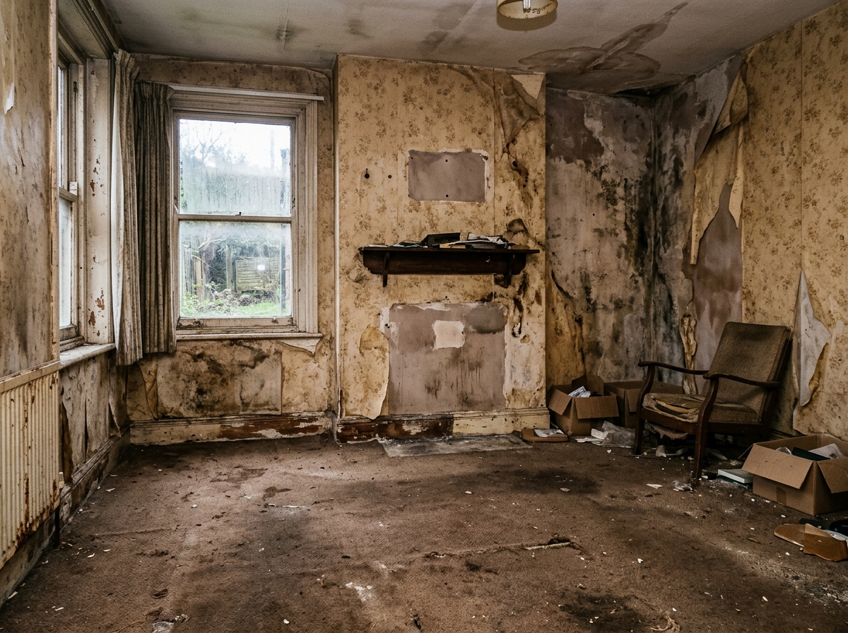 Living Room Plastering & Re-decoration before